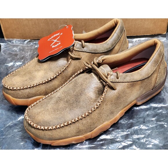 Twisted X Men's Driving Moc Casual Leather Shoes MDM0021 - SIZE 8.5 NEW W/TAGS - Picture 1 of 10